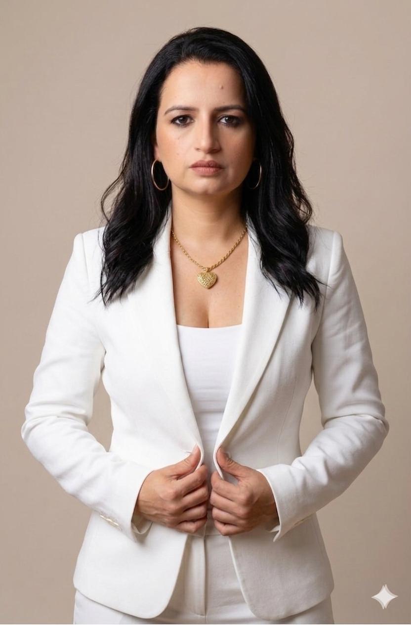 Thatiany Oliveira vestindo blazer branco